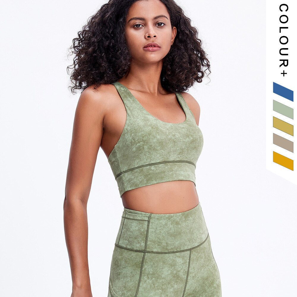 5 Colors Yoga Set Women Fitness Suits Bandage Yoga Sport Bra Tie Dye High Waist GYM Leggings Pants Fitness Suit Workout Leggings