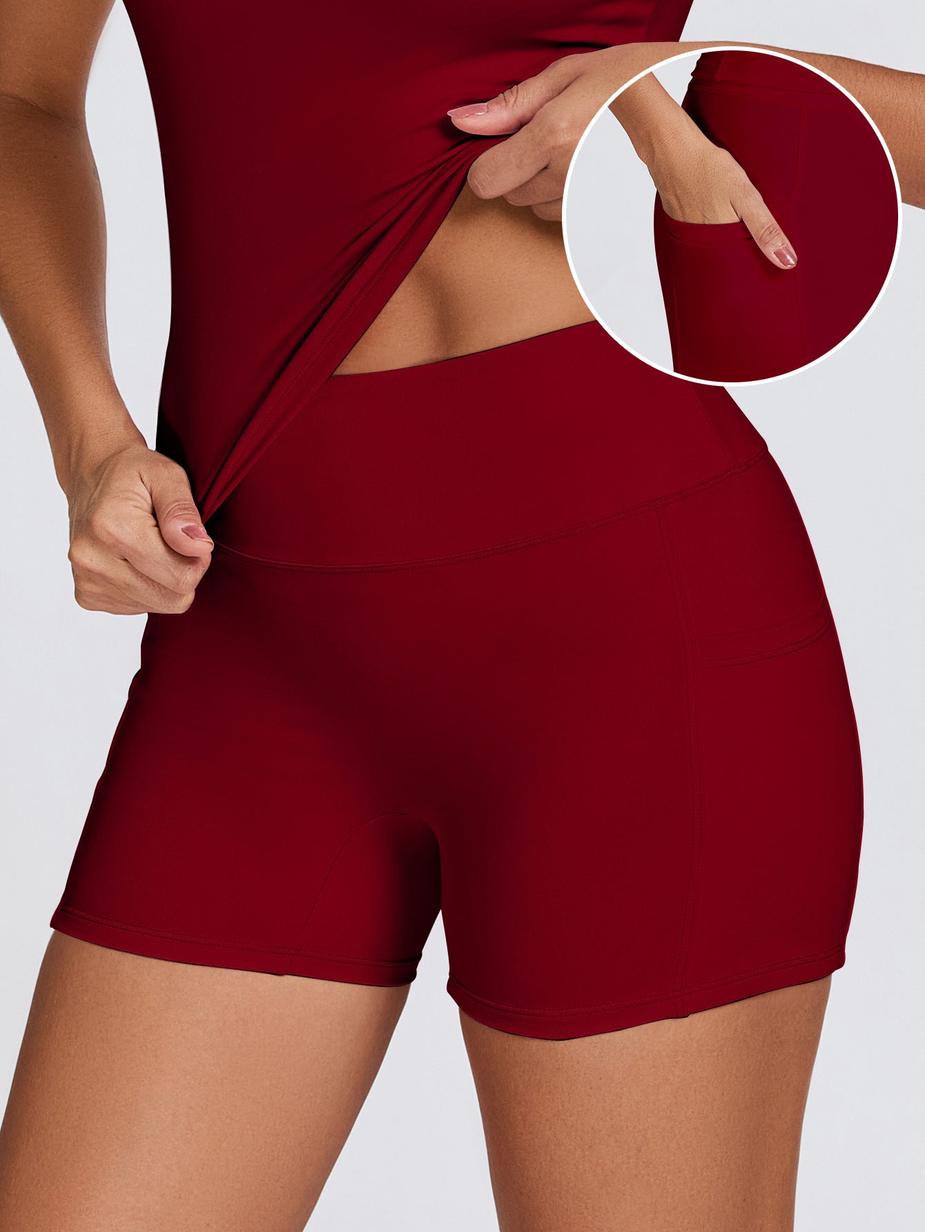 Dry Yoga Suit with Shorts and Pockets for Outdoor Running and Fitness Women