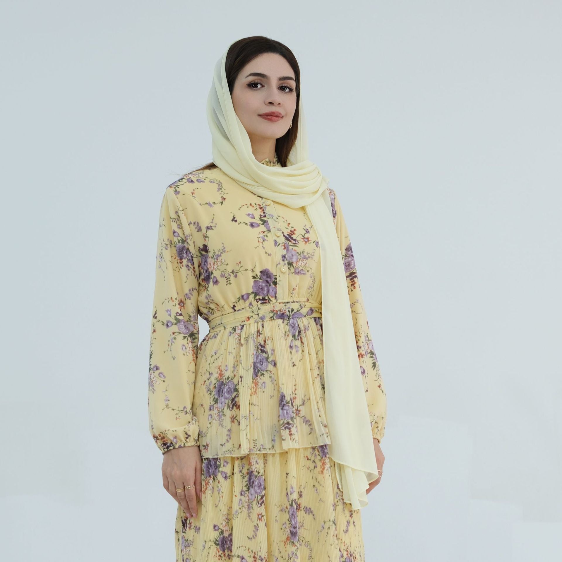 Pure Beauty Print Dress Waist-tied Ankle-length Printed Long Dress