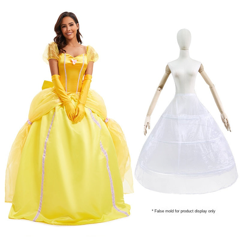 Halloween Costume Women's Beauty and the Beast Belle Princess Dress Cosplay New Style