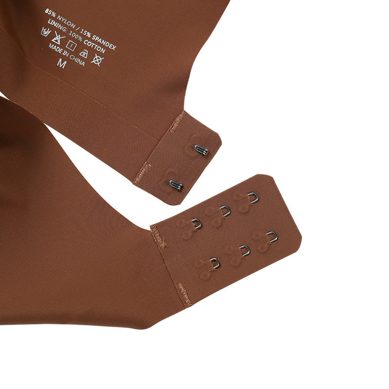 No Steel Ring Bra Set Women's Thong Sexy Beauty Back Support Breathable Big Breasts Small Underwear Se