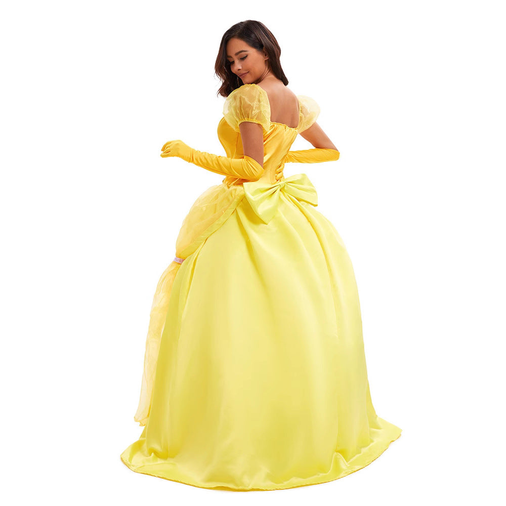 Halloween Costume Women's Beauty and the Beast Belle Princess Dress Cosplay New Style