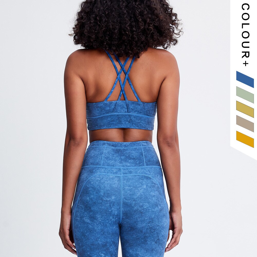 5 Colors Yoga Set Women Fitness Suits Bandage Yoga Sport Bra Tie Dye High Waist GYM Leggings Pants Fitness Suit Workout Leggings