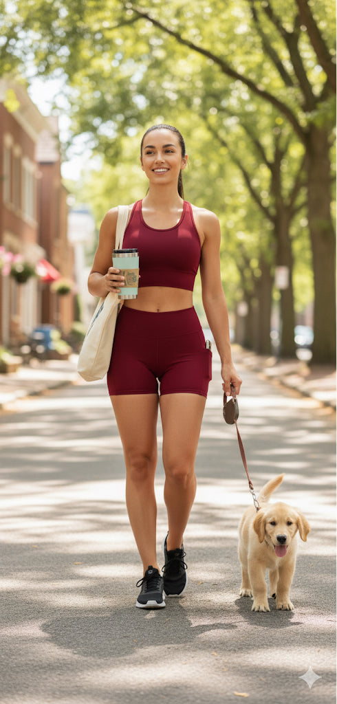 Dry Yoga Suit with Shorts and Pockets for Outdoor Running and Fitness Women