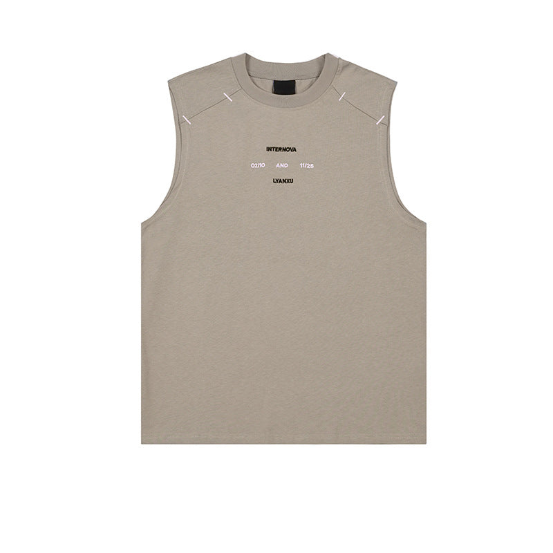 Men's Summer Sports Fitness Vest Men's Round Neck Casual