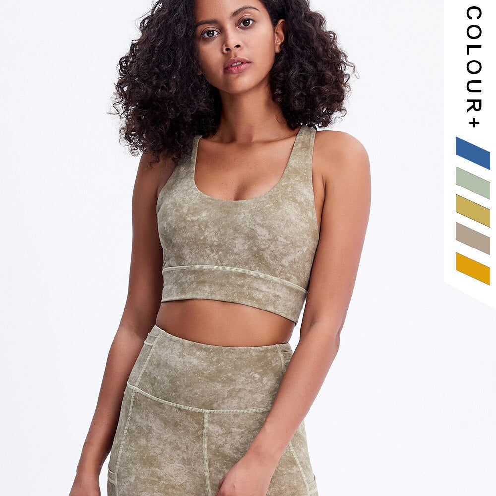 5 Colors Yoga Set Women Fitness Suits Bandage Yoga Sport Bra Tie Dye High Waist GYM Leggings Pants Fitness Suit Workout Leggings